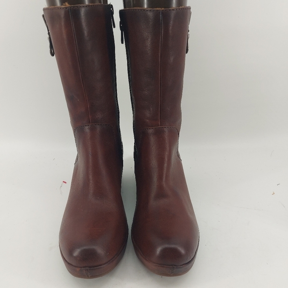 Kork Ease Kiki Brown Leather Mid Calf Boots Size 8 - Picture 5 of 9